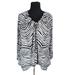 Michael Kors Tops | Michael Kors Womens Zebra Print Tunic Blouse Plus Size 3x 1/4 Zip Up Jersey 67a | Color: Black/White | Size: 3x