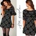 Free People Dresses | Free People Geo Garden Black And White Ruffle Sleeve Mini Dress Size 4 | Color: Black/White | Size: 4