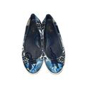 Coach Shoes | Coach Womens Blue Patchwork Logo Signature Monogram Slip On Flat Shoes Marylu 6m | Color: Blue | Size: 6
