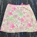 Lilly Pulitzer Skirts | Lilly Pulitzer Vintage Flower Print Skirt Size 12 | Color: Green/Pink | Size: 12