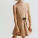 Zara Dresses | Buckle Box Pleat Pinafore Dress Beige Size 6 Years | Color: Cream/Tan | Size: 6g