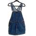 Free People Dresses | Free People Denim Overall Bib Mini Dress Jumper Cotton Size 29 | Color: Blue | Size: 29