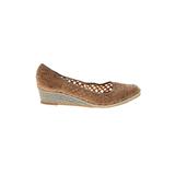 Sesto Meucci Wedges: Brown Print Shoes - Women's Size 8 - Round Toe