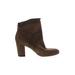 Studio Isola Ankle Boots: Brown Solid Shoes - Women's Size 9 1/2 - Round Toe