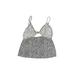 Malibu Dream Girl Swimsuit Top Gray Chevron V-Neck Swimwear - Women's Size X-Large