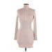 Princess Polly Casual Dress - Mini High Neck Long sleeves: Tan Solid Dresses - Women's Size 8