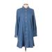 Draper James Casual Dress - Shirtdress: Blue Dresses - Women's Size 12