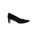 Stuart Weitzman Heels: Slip On Chunky Heel Classic Black Print Shoes - Women's Size 8 - Pointed Toe