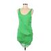 Alice + Olivia Cocktail Dress - Bodycon Scoop Neck Sleeveless: Green Print Dresses - Women's Size Medium