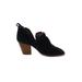 Jeffrey Campbell Ankle Boots: Slip-on Chunky Heel Boho Chic Black Print Shoes - Women's Size 8 1/2 - Almond Toe