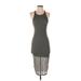 Sparkle & Fade Casual Dress - Midi Scoop Neck Sleeveless: Gray Marled Dresses - Women's Size X-Small