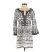 Calypso St. Barth Casual Dress: Gray Aztec or Tribal Print Dresses - Women's Size Small