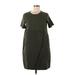 Cos Casual Dress - Mini Crew Neck Short sleeves: Green Solid Dresses - Women's Size Small