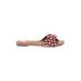 Matiko Sandals: Slip-on Stacked Heel Boho Chic Red Shoes - Women's Size 40 - Open Toe