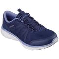 Slip-On Sneaker SKECHERS "D'LUX COMFORT-SURREAL" Gr. 35, blau (navy) Damen Schuhe Sneaker