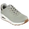 Slip-On Sneaker SKECHERS "UNO SHIMMER AWAY", Damen, Gr. 36, grün (grün, sage), Lederimitat, kontrastfarbene Details, sportlich, Schuhe Sneaker, Slipper, Freizeitschuh, Plateausneaker mit modischem Keilabsatz