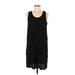 Croft & Barrow Casual Dress - Shift: Black Polka Dots Dresses - Women's Size Medium