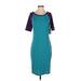 Lularoe Casual Dress - Sheath: Teal Color Block Dresses - New - Women's Size Small