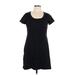 Tommy Hilfiger Casual Dress - A-Line Scoop Neck Short sleeves: Black Print Dresses - Women's Size Large