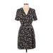 Bardot Casual Dress - Wrap: Black Print Dresses - Women's Size Medium