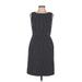 Tahari by ASL Casual Dress - Sheath Crew Neck Sleeveless: Black Polka Dots Dresses - Women's Size 6