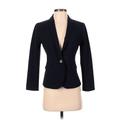 Ann Taylor Blazer Jacket: Short Blue Print Jackets & Outerwear - Women's Size 2 Petite