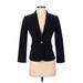 Ann Taylor Blazer Jacket: Short Blue Print Jackets & Outerwear - Women's Size 2 Petite