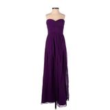 Aidan Mattox Cocktail Dress - A-Line: Purple Print Dresses - Women's Size 2