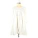 American Eagle Outfitters Casual Dress - Mini Scoop Neck Long sleeves: Ivory Dresses - Women's Size Small