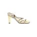 Ann Marino Heels: Gold Shoes - Women's Size 8 - Open Toe