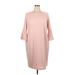 Calvin Klein Casual Dress - Shift: Pink Solid Dresses - Women's Size 20