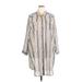 Torrid Casual Dress - Shift Collared 3/4 sleeves: Ivory Stripes Dresses - New - Women's Size 2X Plus