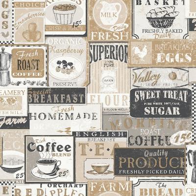 Galerie Wallcoverings Nostalgie Collection Enamel Signs Non-woven Matte Wallpaper Roll