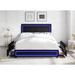 Black Fabric Queen Platform Bed w/4 Drawers & Multi-colour LED Lights