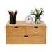 Bamboo Desk Organizer with 3 Drawers - Wood Color