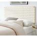 Ditmas Solid Wooden Off-White Leather Basket Weaved Floating Full Size Headboard