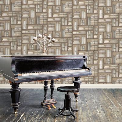 Galerie Wallcoverings Nostalgie Collection Natural Books Non-woven Matte Wallpaper Roll