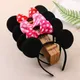 Bandeaux de cheveux Disney pour filles figurines de Minnie Mouse nœud à pois dessin animé mignon