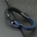 Bracelet à Fil Bicolore pour Homme Nministériels d Concentrique Magnétique Chaîne Marine Bracelet