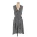 TWO by Vince Camuto Casual Dress - Fit & Flare V Neck Sleeveless: Gray Dresses - Women's Size X-Small