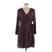 Gap Outlet Casual Dress - Mini V Neck 3/4 sleeves: Black Print Dresses - Women's Size Medium