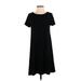 Gap Casual Dress - A-Line Crew Neck Short sleeves: Black Solid Dresses - Women's Size X-Small