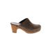 American Eagle Outfitters Mule/Clog: Slip-on Chunky Heel Boho Chic Brown Solid Shoes - Women's Size 9 - Round Toe