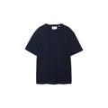 TOM TAILOR Herren T-Shirt mit Struktur, blau, Uni, Gr. XL