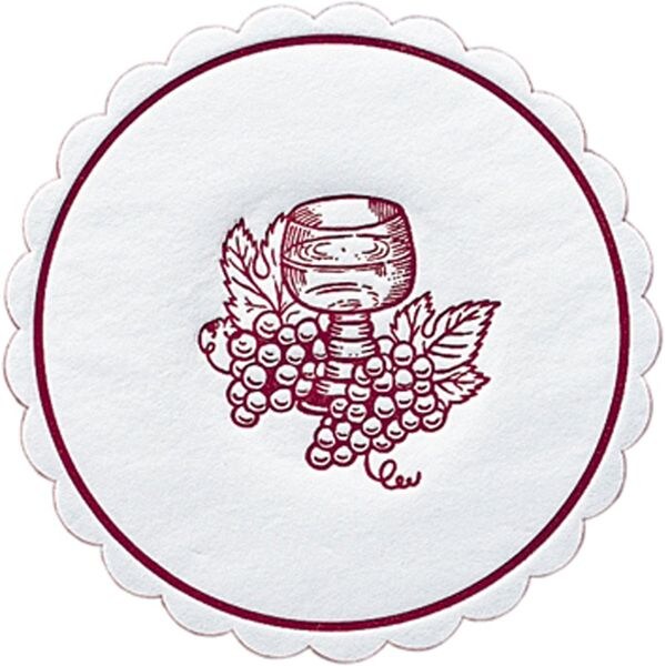 Duni 3000 Tissue-Untersetzer, rund Ø 10 cm Grapes Bordeaux Mehrlagig Image