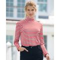 Blair Women's Essential Cotton Long-Sleeve Striped Turtleneck - Multi - PL - Petite