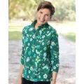 Blair Women's Essential Cotton Highland Floral Mockneck Henley - Multi - S - Misses