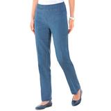 Blair Women's SlimSation® Straight-Leg Pants - Denim - 8P - Petite