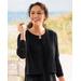 Blair Women's Mixed-Stitch Crochet Cardigan - Black - XL - Misses