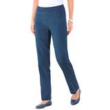 Blair Women's SlimSation® Straight-Leg Pants - Denim - 8PS - Petite Short